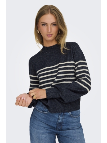 Jacqueline de Yong Trui JDYLAYLA L/S HN STRIPE PULLOVER KNT 15328340 SKY CAPTAIN/BIRCH