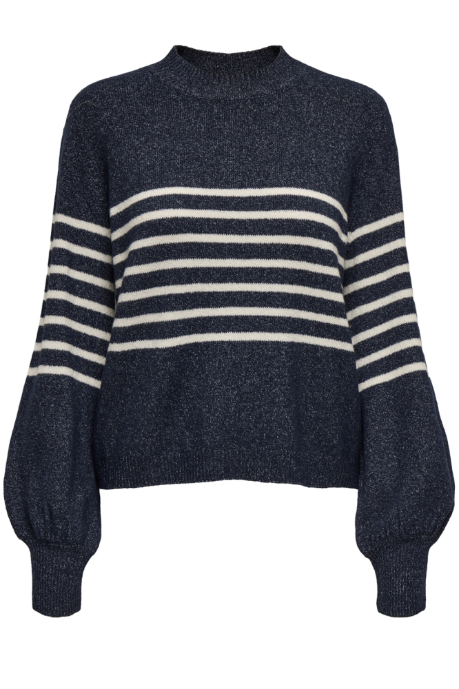 JDYLAYLA L/S HN STRIPE PULLOVER KNT 15328340 SKY CAPTAIN/BIRCH