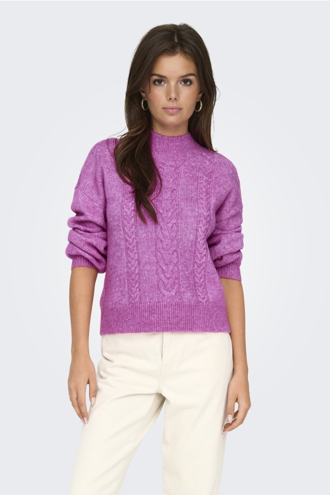 JDYSUSANNA L/S HN CABLE PULLOVER KN 15328351 Rose Violet/MELANGE