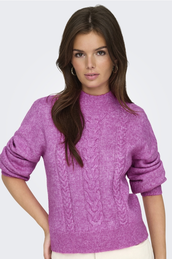 JDYSUSANNA L/S HN CABLE PULLOVER KN 15328351 Rose Violet/MELANGE