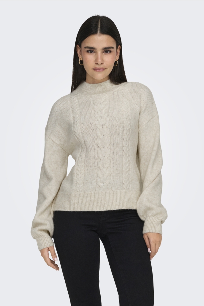 JDYSUSANNA L/S HN CABLE PULLOVER KN 15328351 Whitecap Gray/MELANGE