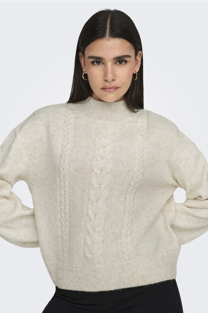 JDYSUSANNA L/S HN CABLE PULLOVER KN 15328351 Whitecap Gray/MELANGE