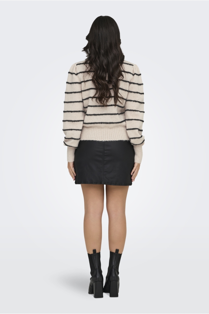 JDYSIGRID LIFE L/S ON PUFF PULL KNT 15304813 CEMENT BLACK