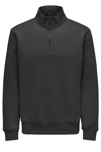 Only & Sons Trui ONSCONNOR REG 1/4 ZIP SWEAT NOOS 22030838 BLACK