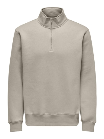 Only & Sons Trui ONSCONNOR REG 1/4 ZIP SWEAT NOOS 22030838 SILVER LINING