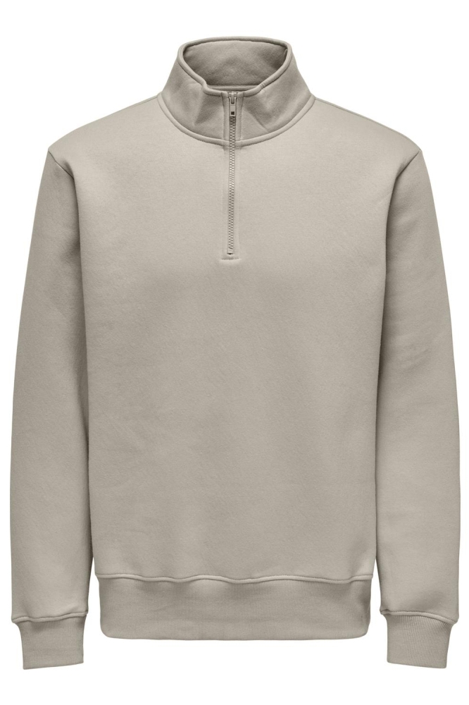 ONSCONNOR REG 1/4 ZIP SWEAT NOOS 22030838 SILVER LINING