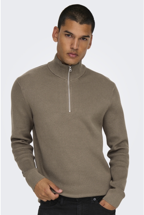 Only & Sons onsphil reg 12 struc half zip knit