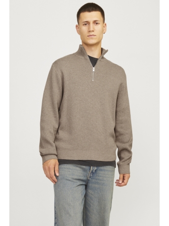 Jack & Jones Trui JPRBLAMILANO STITCH KNIT HALF ZIP S 12259664 GREIGE/MELANGE