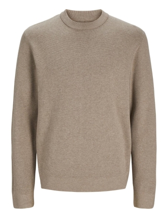 Jack & Jones Trui JPRBLAMILANO STITCH KNIT CREW NECK 12259666 GREIGE/MELANGE