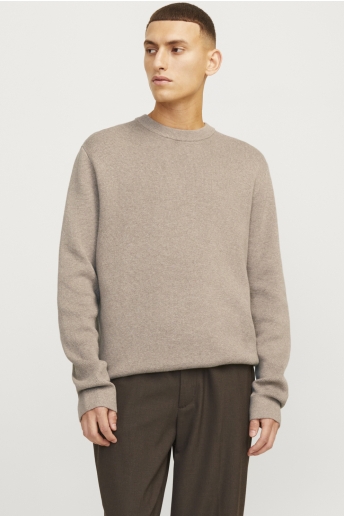 Jack & Jones Trui JPRBLAMILANO STITCH KNIT CREW NECK 12259666 GREIGE/MELANGE