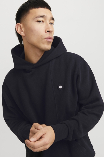 Jack & Jones Trui JCOPEPE SWEAT HOOD SMU 12266640 BLACK