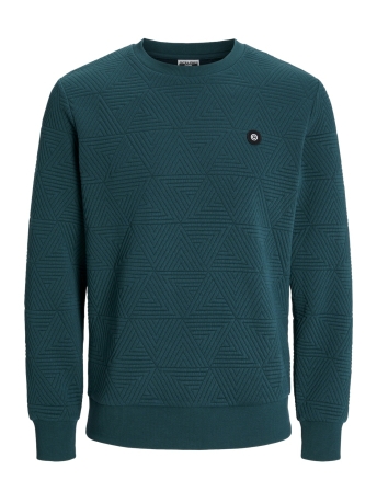 Jack & Jones Trui JCOGEO SWEAT CREW NECK SMU 12266637 DEEP TEAL