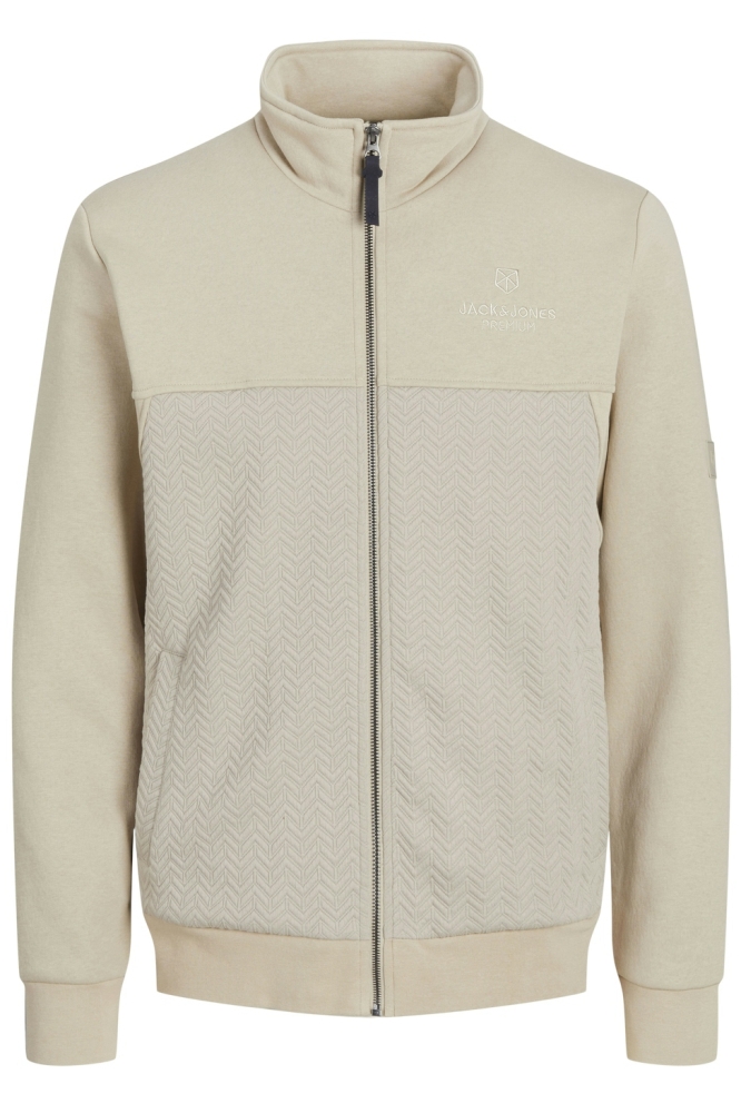 JPRBLUWESLEY SWEAT FULL ZIP 12254158 PURE CASHMERE