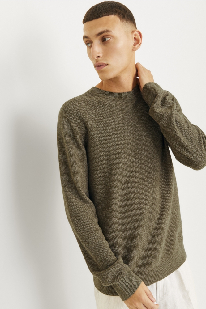 JPRCCLUCAS STRUCTURE KNIT CREW NECK 12259647 SERA TURTLE /TWIST