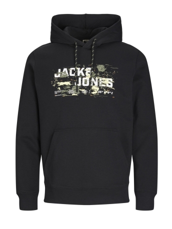 Jack & Jones Trui JCOOUTDOOR LOGO SWEAT HOOD SN 12261670 BLACK