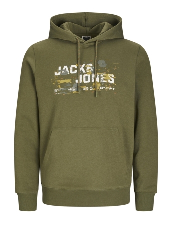 Jack & Jones Trui JCOOUTDOOR LOGO SWEAT HOOD SN 12261670 CYPRESS