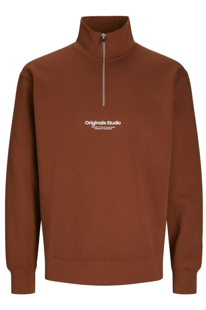 JORVESTERBRO SWEAT QUARTER ZIP HN N 12241777 BRANDY BROWN