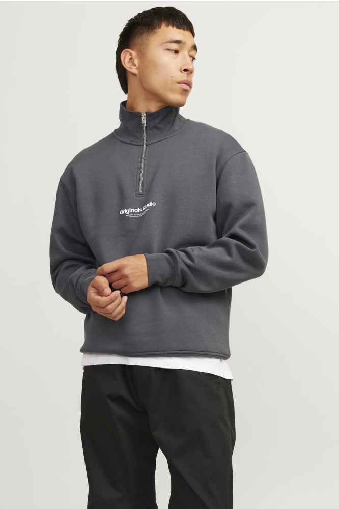 JORVESTERBRO SWEAT QUARTER ZIP HN N 12241777 IRON GATE