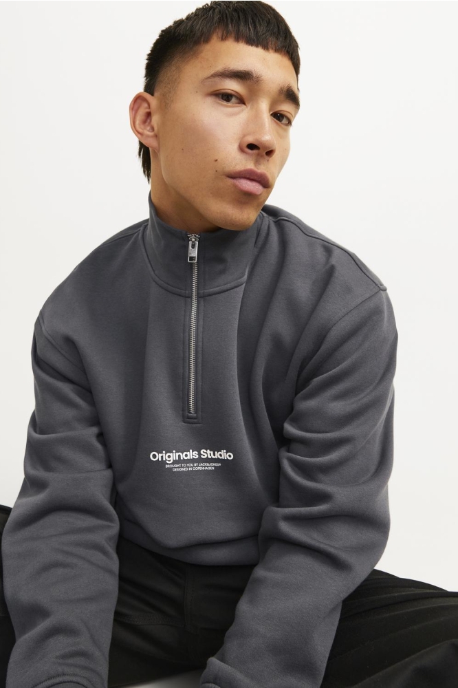 JORVESTERBRO SWEAT QUARTER ZIP HN N 12241777 IRON GATE