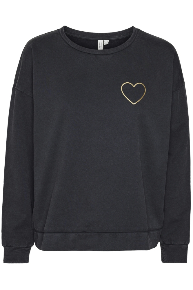 VMOROLA L/S HEART SWEATSHIRT JRS BT 10315243 Black/ACID WASH