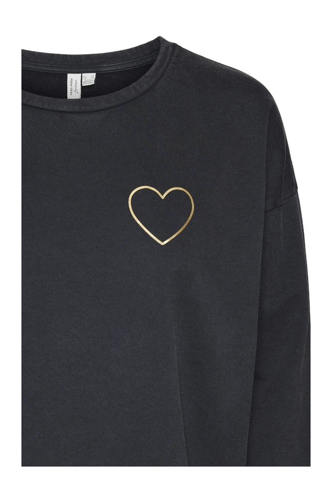 VMOROLA L/S HEART SWEATSHIRT JRS BT 10315243 Black/ACID WASH