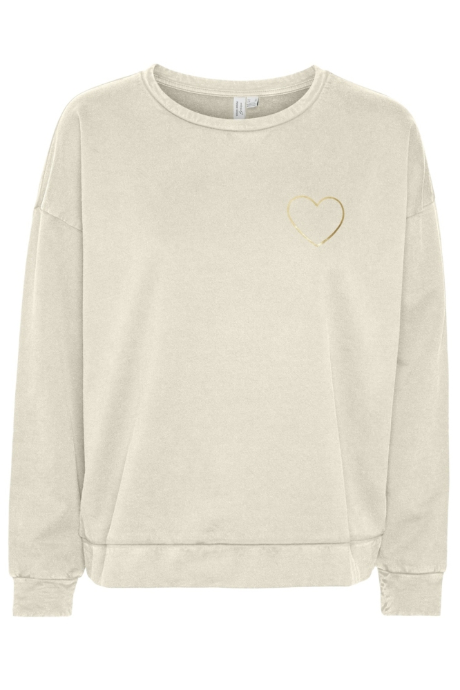 VMOROLA L/S HEART SWEATSHIRT JRS BT 10315243 Birch/Gold heart