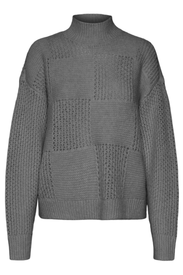 Vero Moda Trui VMMOON LS HIGHNECK PULLOVER GA BF 10309591 MEDIUM GREY MELANGE