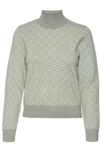 Vero Moda Trui VMARIA ART LS HIGH-NECK PULLOVER GA 10314509 BIRCH/W. GRIFFIN