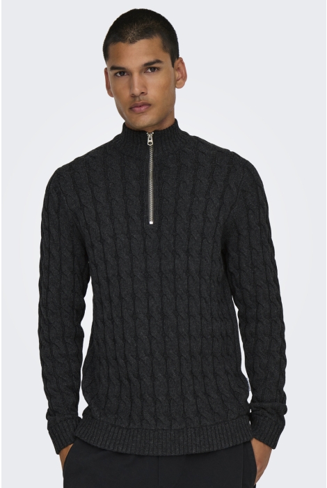 Only & Sons onskicker life reg 3 cable half zip