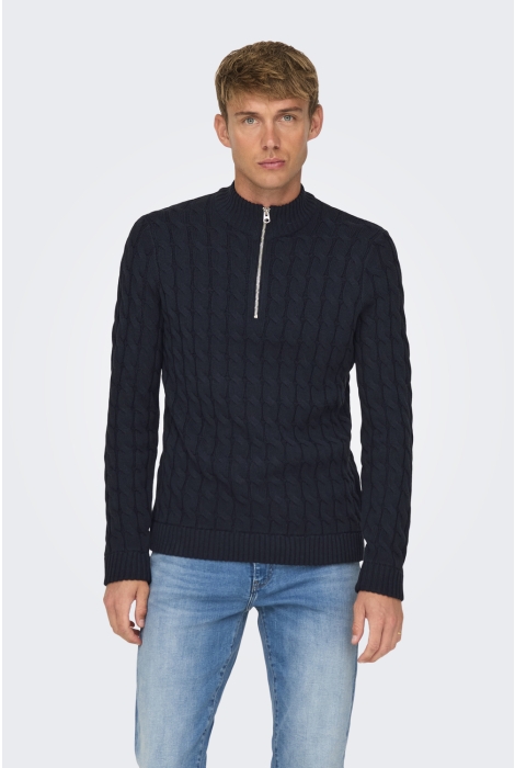 Only & Sons onskicker life reg 3 cable half zip