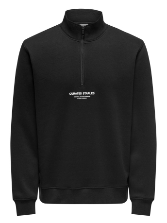 Only & Sons Trui ONSCURATED REG HALF ZIP SWEAT 22030922 Black