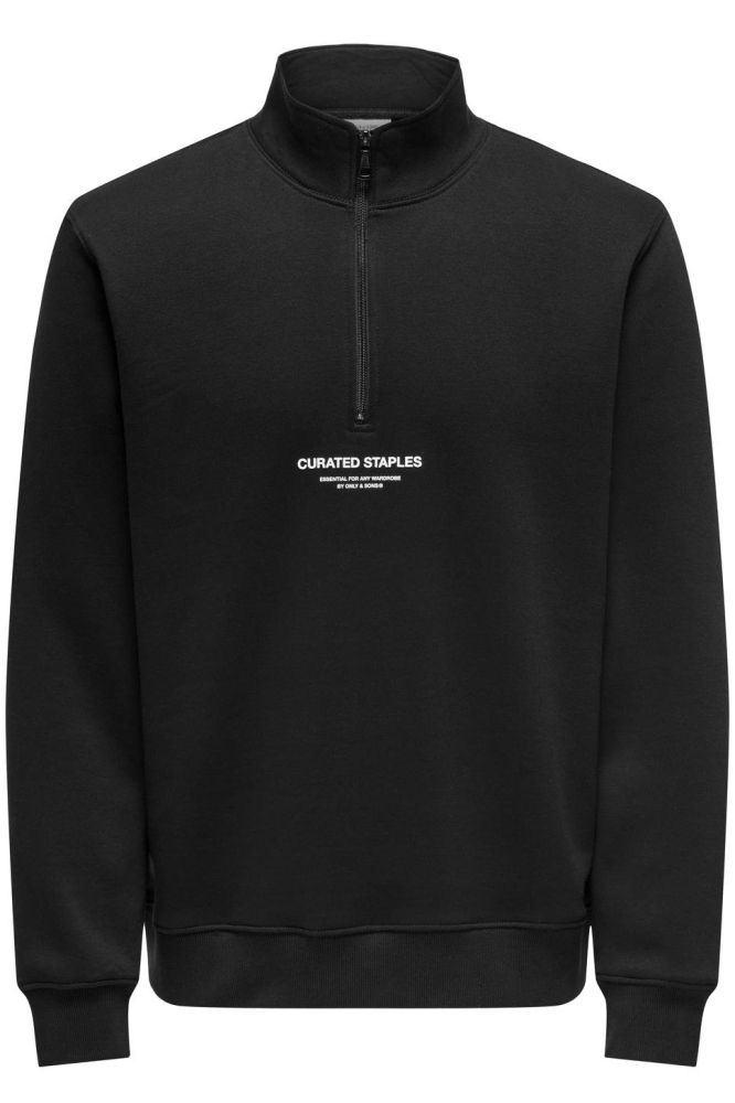 ONSCURATED REG HALF ZIP SWEAT 22030922 Black