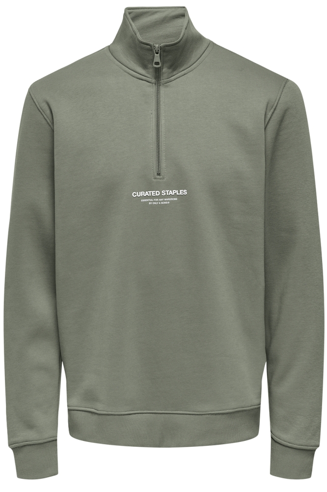 ONSCURATED REG HALF ZIP SWEAT 22030922 Castor Gray