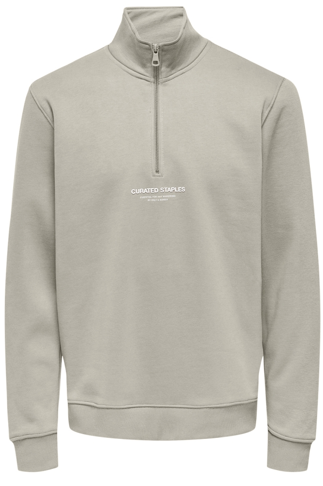 ONSCURATED REG HALF ZIP SWEAT 22030922 SILVER LINING