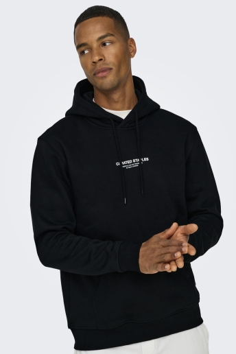 Only & Sons Trui ONSCURATED REG HOODIE SWEAT 22030921 Black