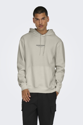 Only & Sons Trui ONSCURATED REG HOODIE SWEAT 22030921 SILVER LINNING