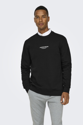 Only & Sons Trui ONSCURATED REG CREW NECK SWEAT 22030923 Black