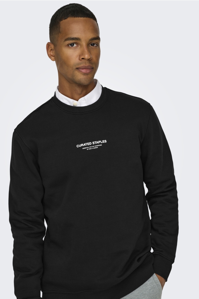 ONSCURATED REG CREW NECK SWEAT 22030923 Black