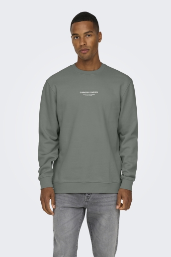 Only & Sons Trui ONSCURATED REG CREW NECK SWEAT 22030923 Castor Gray