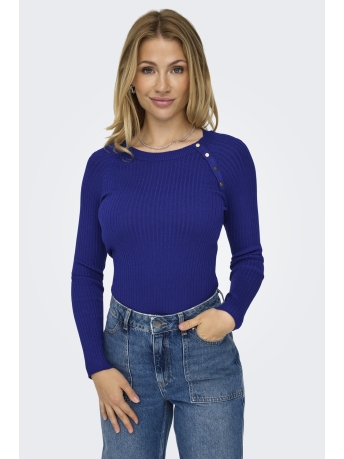 Only Trui ONLMEDDI LS BUTTON DETAIL O-NECK 15324606 SODALITE BLUE