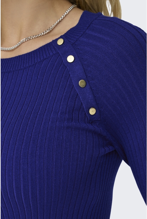 Only onlmeddi ls button detail o-neck