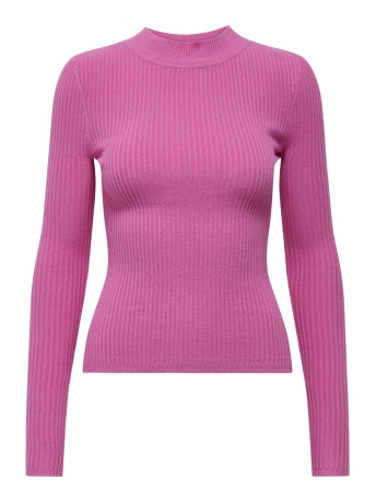 Only Trui ONLLOUISA L/S HIGHNECK CC KNT 15326032 SUPER PINK