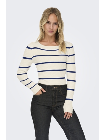 Only Trui ONLIBI LS RIB BOATNECK CC KNT 15324644 WHITECAP GRAY/SODALITE