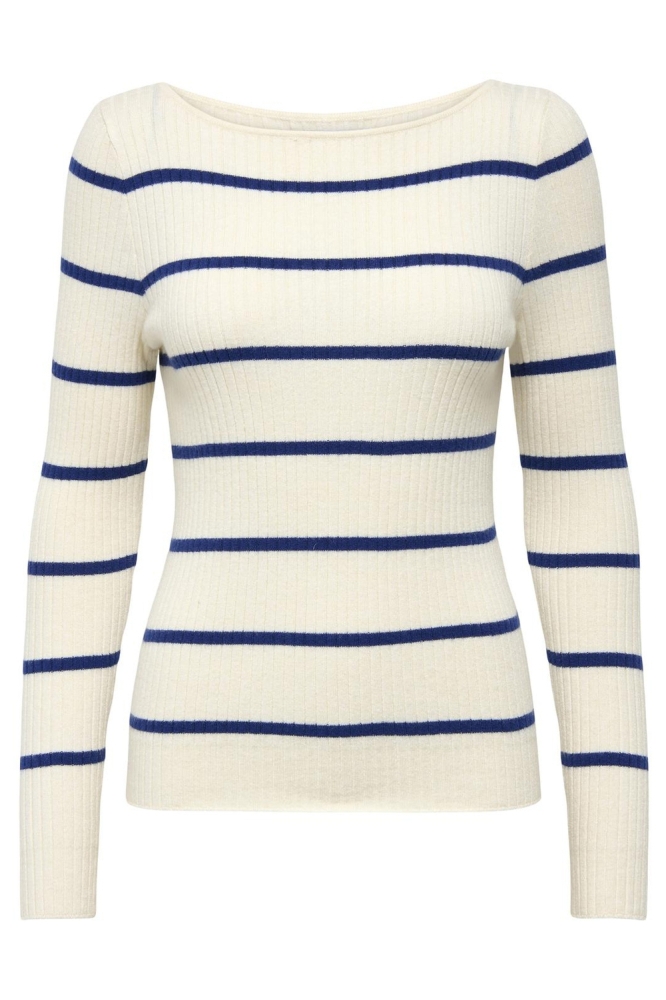 ONLIBI LS RIB BOATNECK CC KNT 15324644 WHITECAP GRAY/SODALITE B