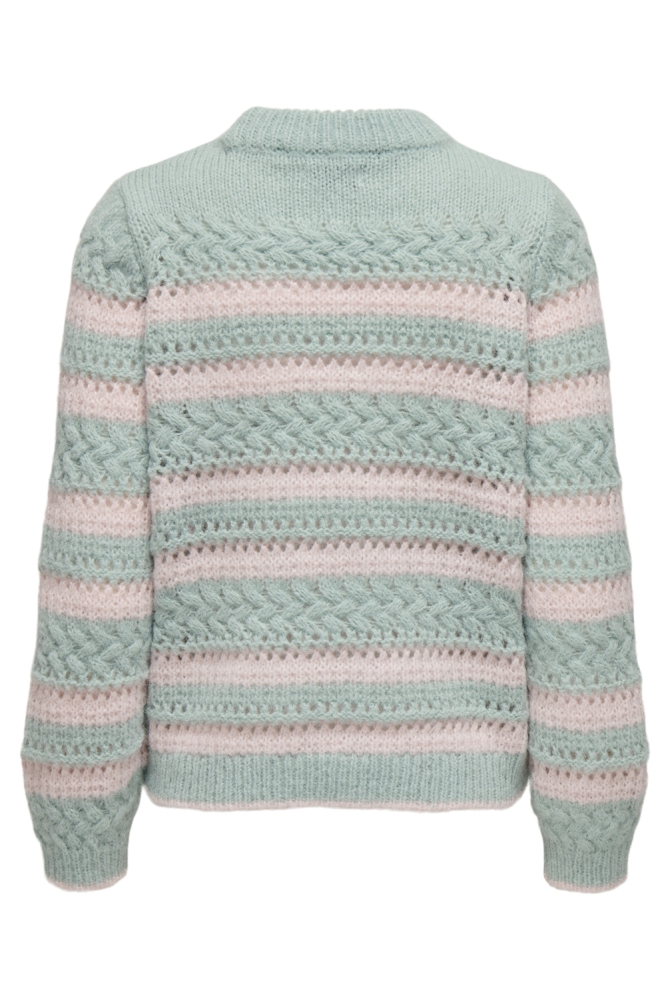 ONLKIMA LS LIFE STRIPE O-NECK CC KN 15325991 ICY MORN/CHALK PINK