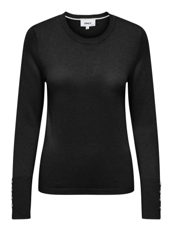 Only Trui ONLJULIE LIFE LS BUTTON O-NECK CC K 15310590 BLACK