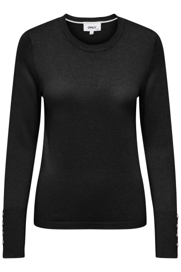 Only Trui ONLJULIE LIFE LS BUTTON O-NECK CC K 15310590 BLACK