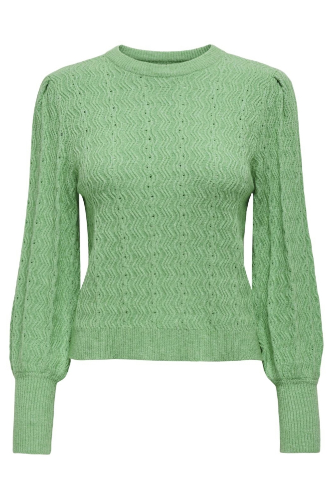 ONLKATIA LS STRUC PUFF ONECK CC KNT 15294087 ISLAND GREEN