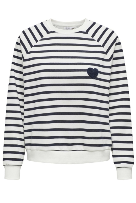 Only onljudy l/s stripe heart o-neck cs