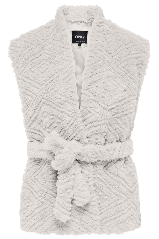 ONLGANJA TEDDY WAISTCOAT LIFE CC OT 15323257 WHITE SAND